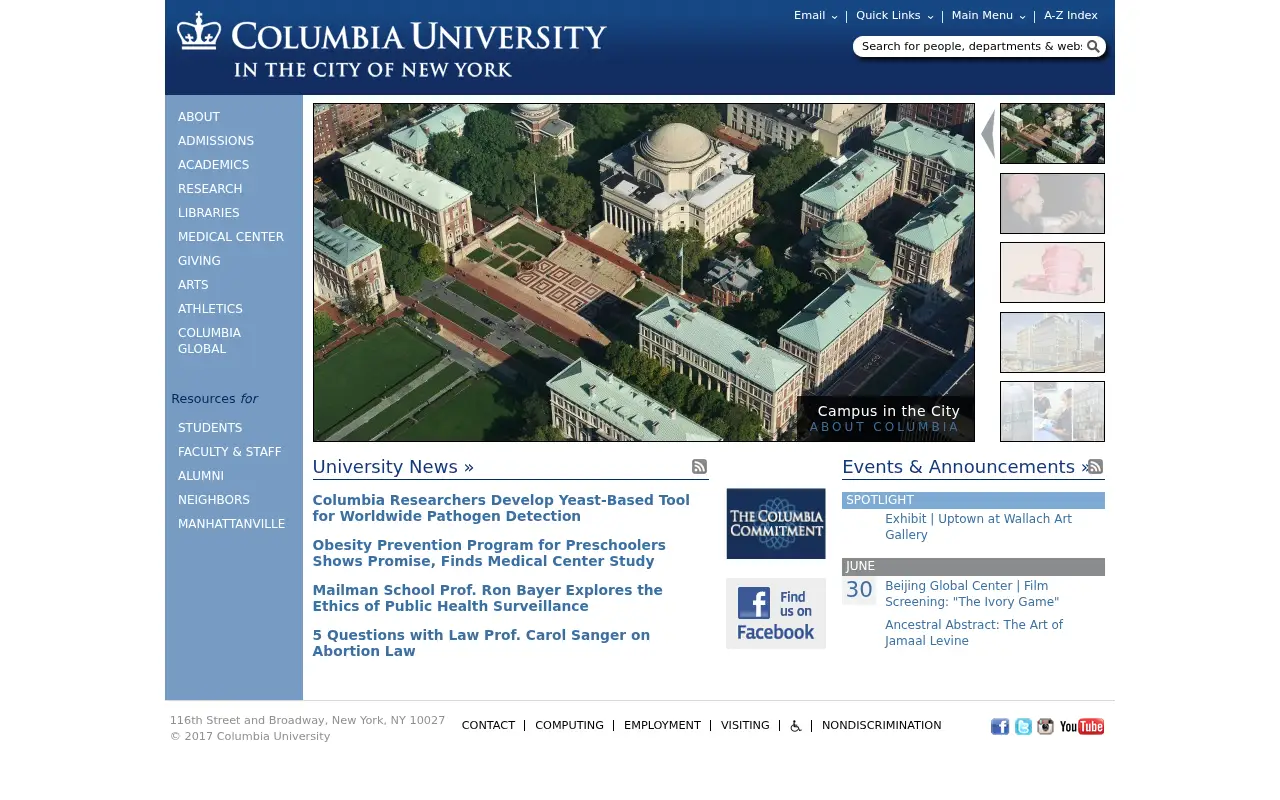 columbia.edu in 2017