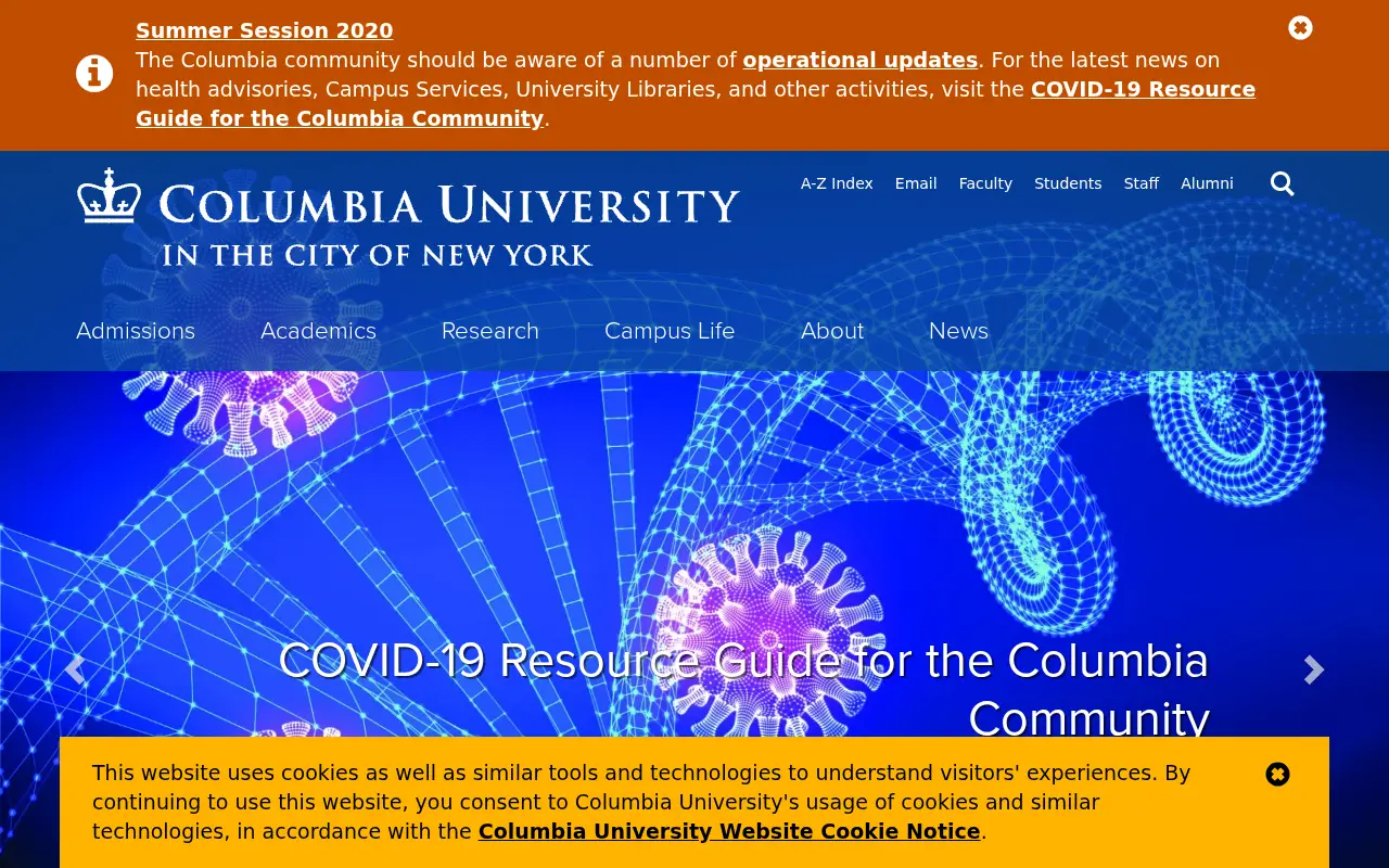 columbia.edu in 2020