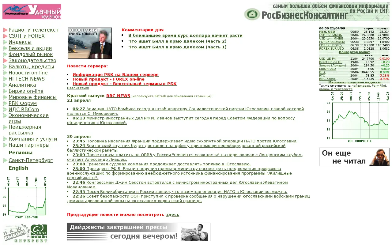 rbc.ru in 1999