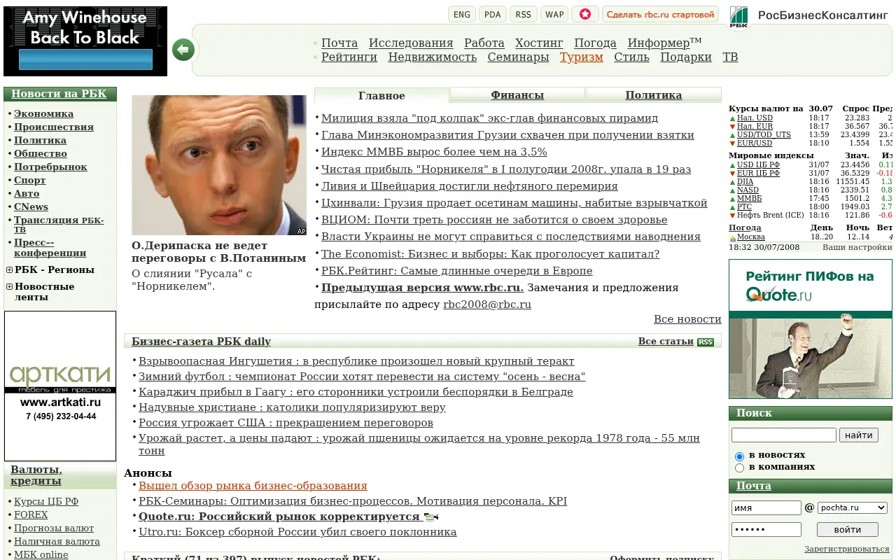 rbc.ru in 2008