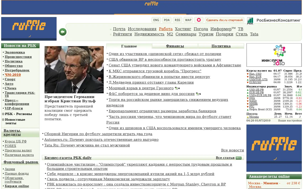 rbc.ru in 2010