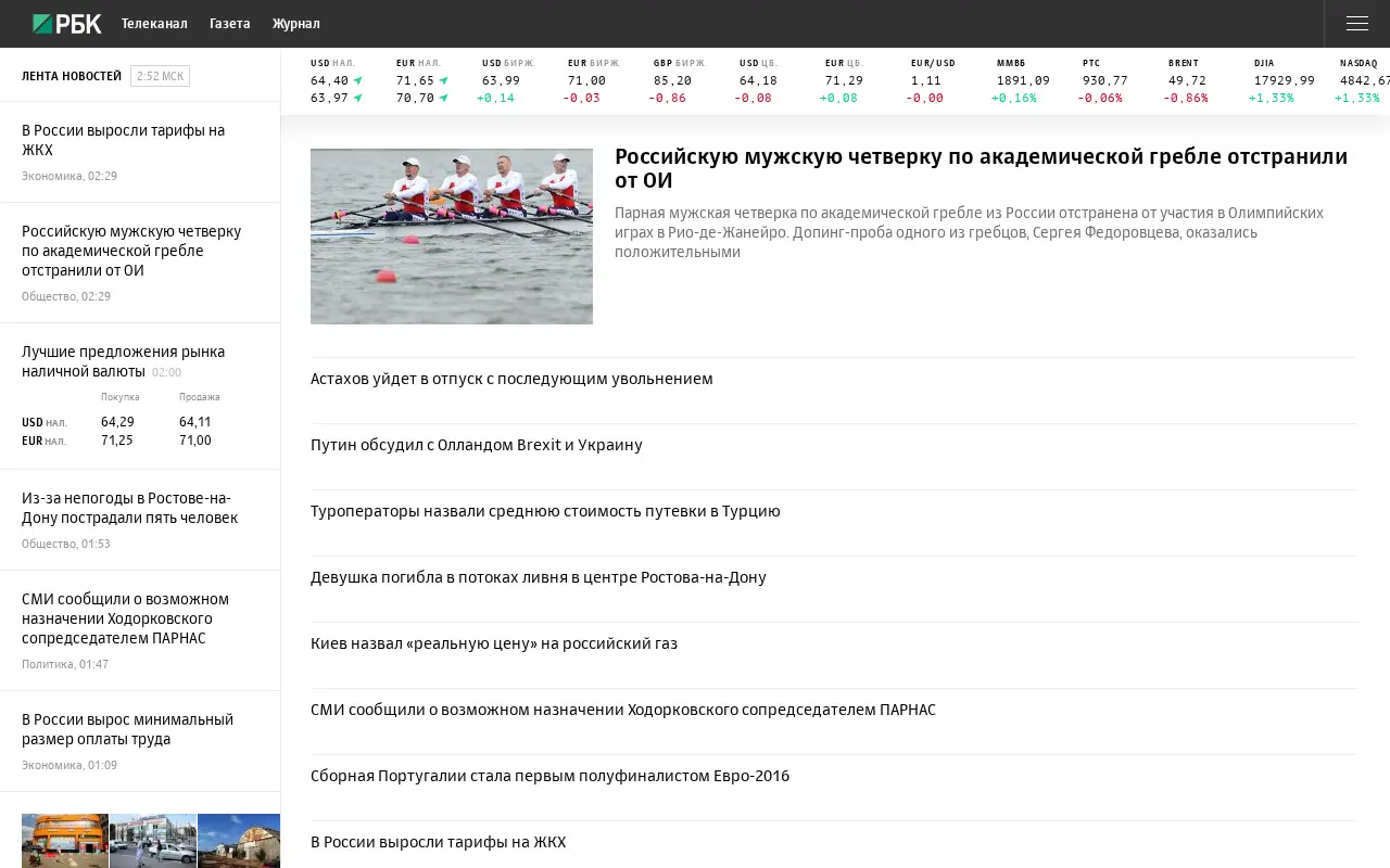 rbc.ru in 2016
