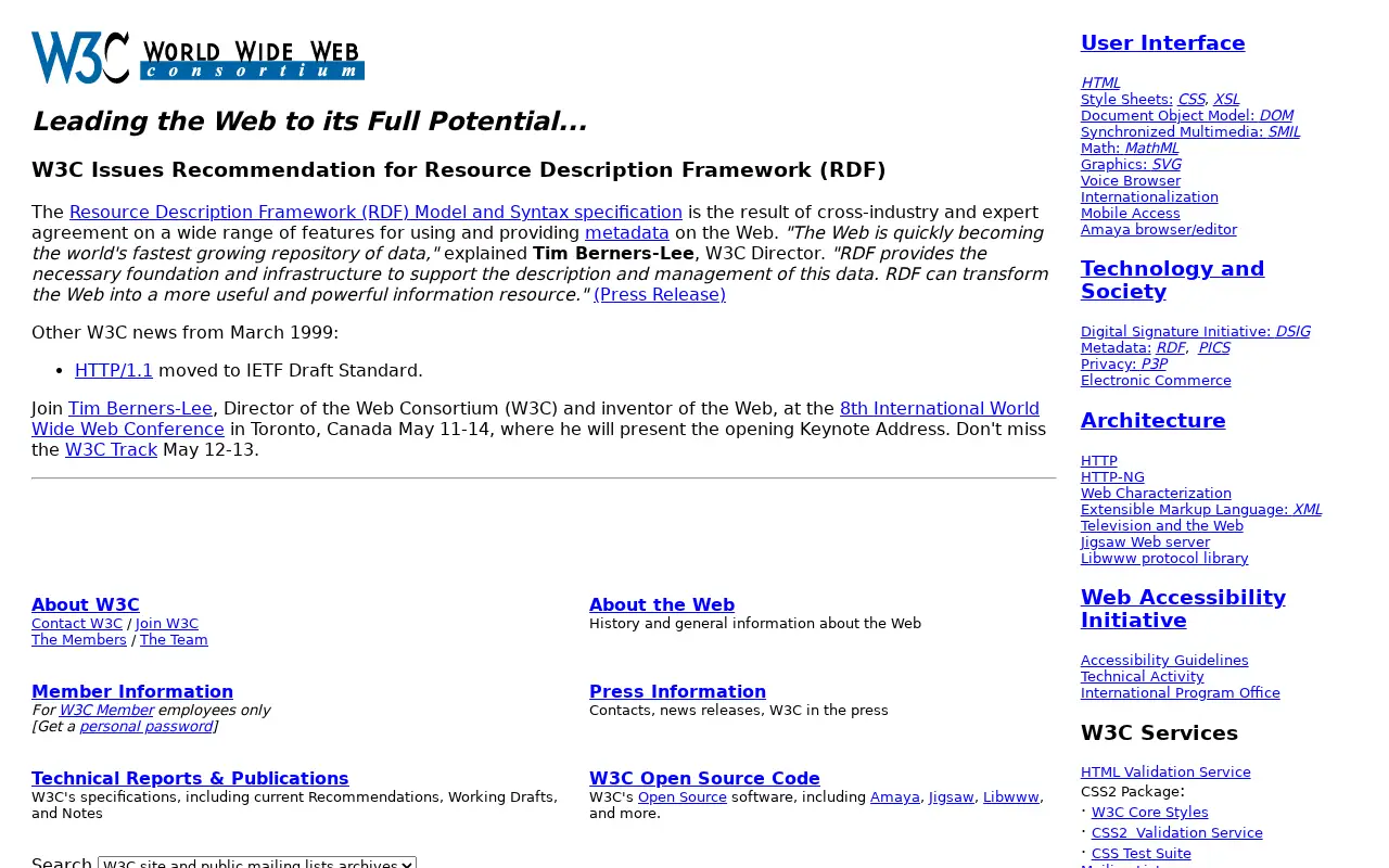 w3.org in 1999