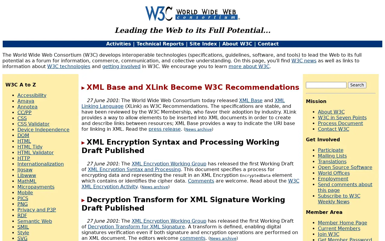 w3.org in 2001