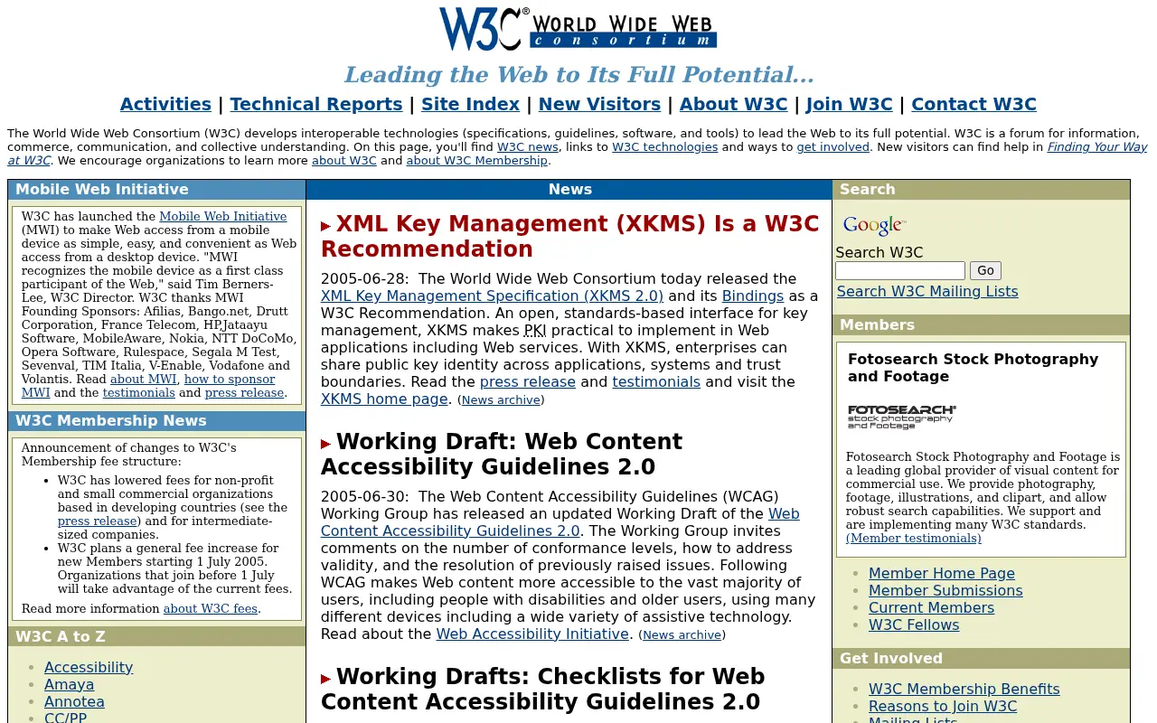 w3.org in 2005