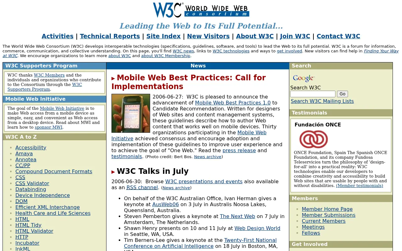 w3.org in 2006