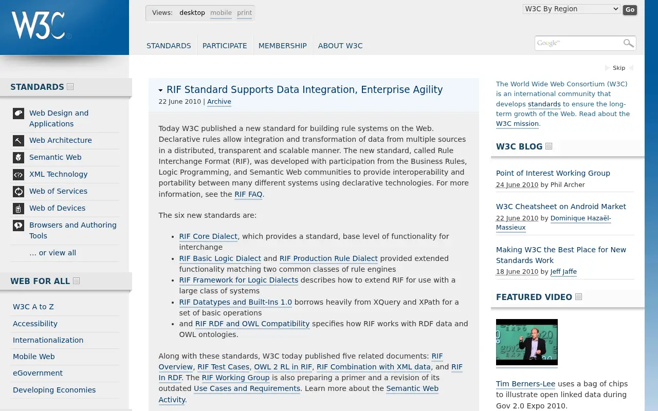 w3.org in 2010