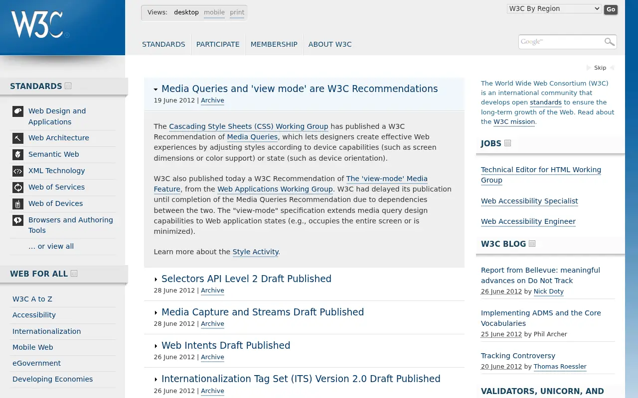 w3.org in 2012