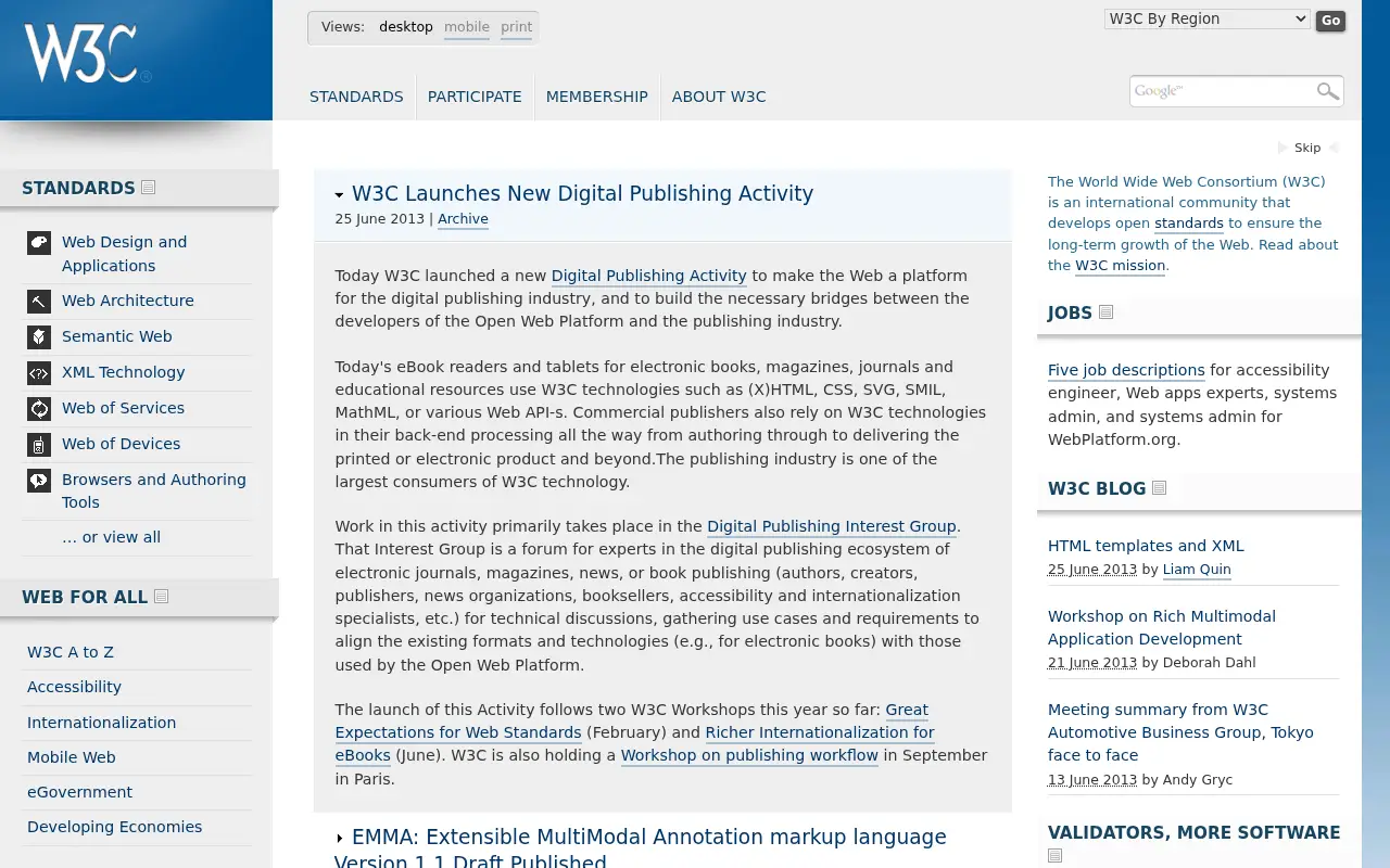 w3.org in 2013