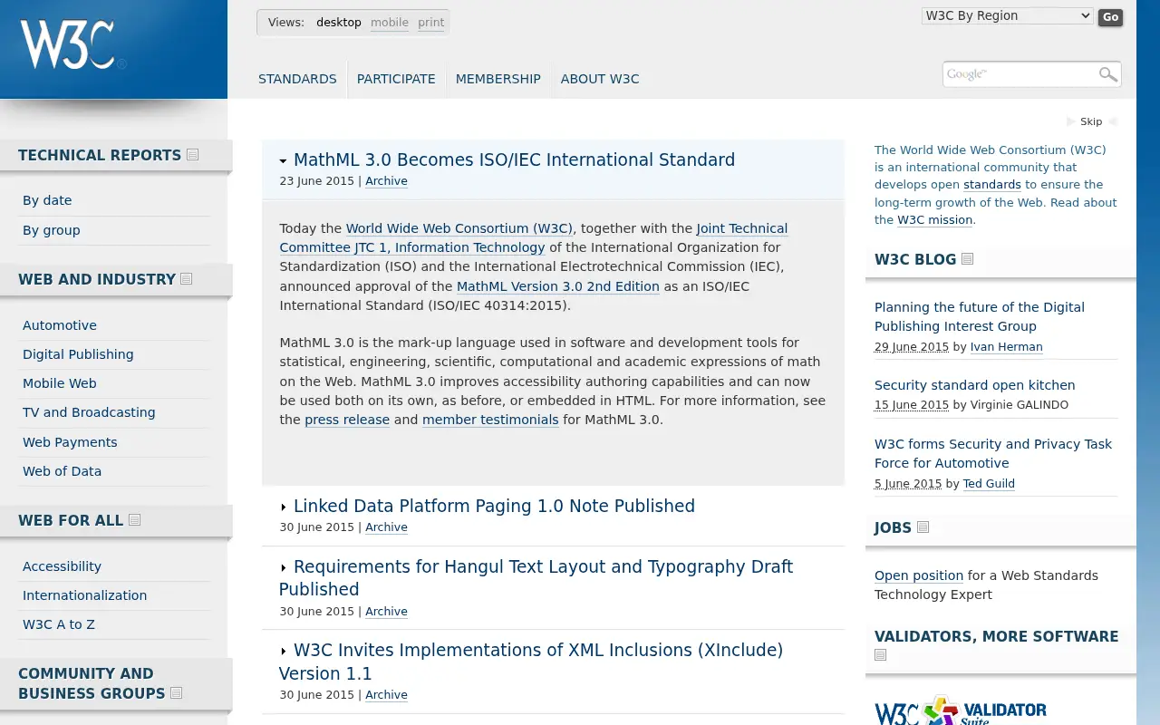 w3.org in 2015
