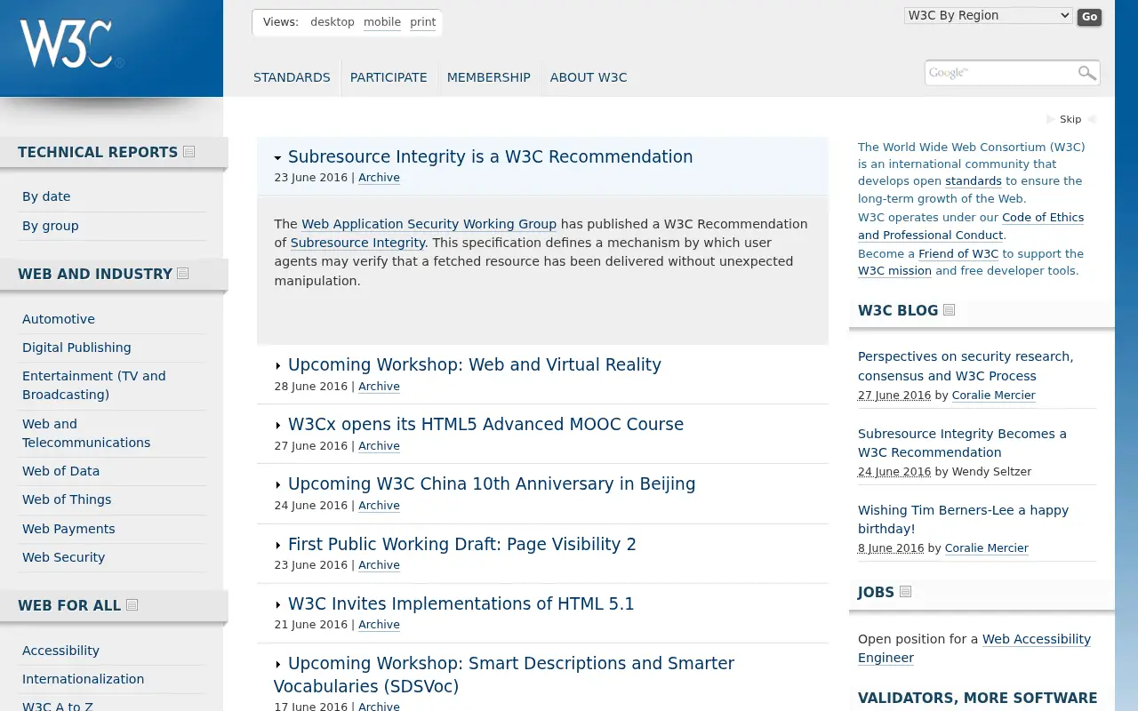 w3.org in 2016
