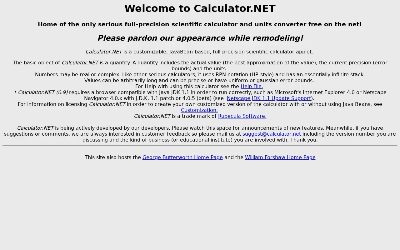 calculator.net in 2000