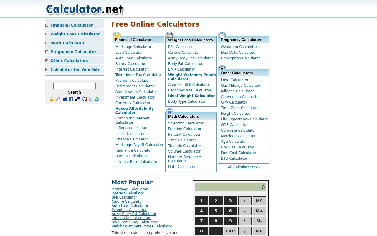 calculator.net in 2010