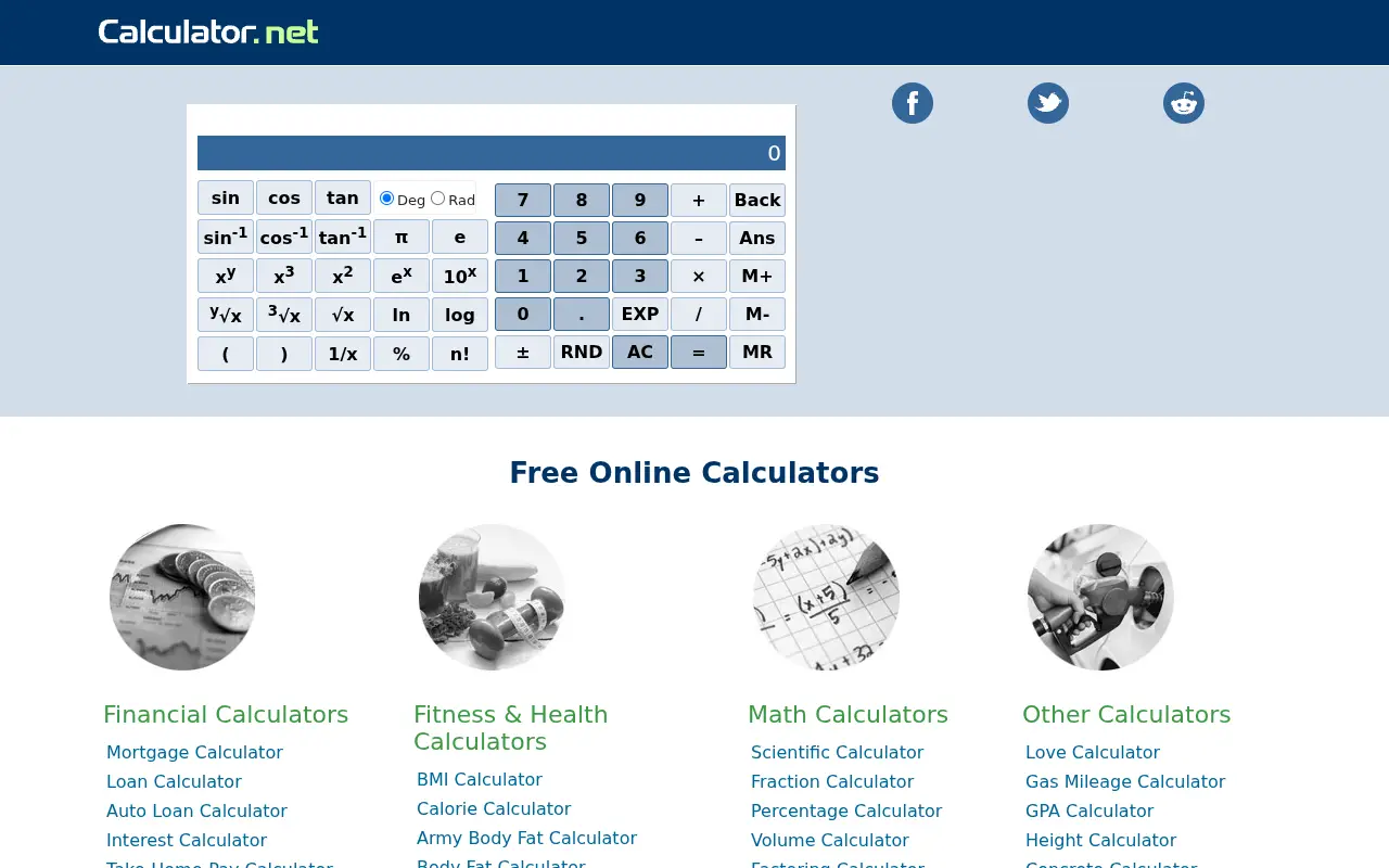 calculator.net in 2019