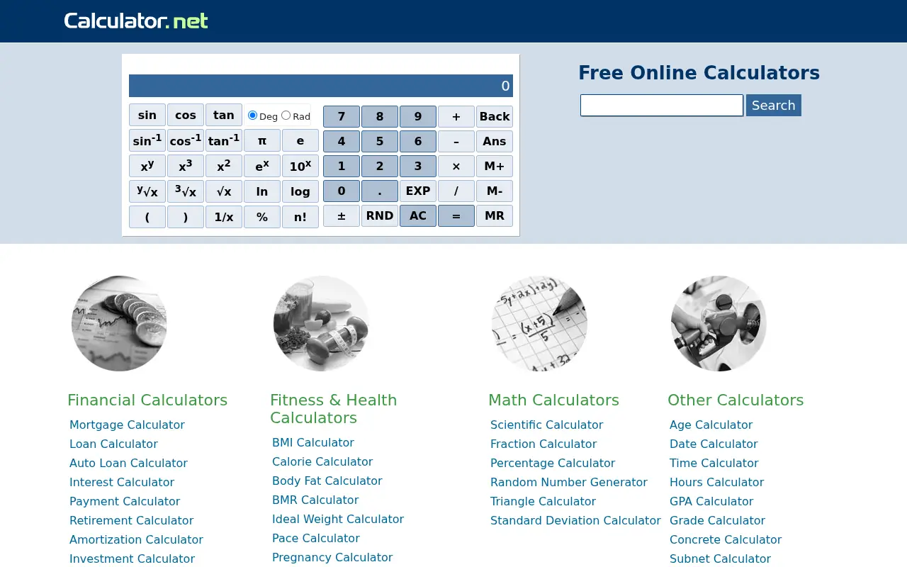 calculator.net in 2020