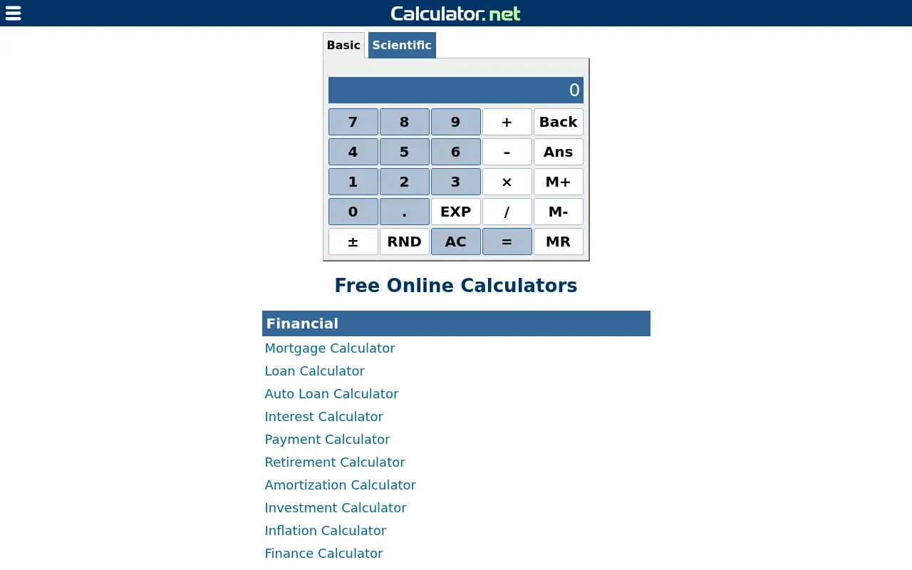 calculator.net in 2021