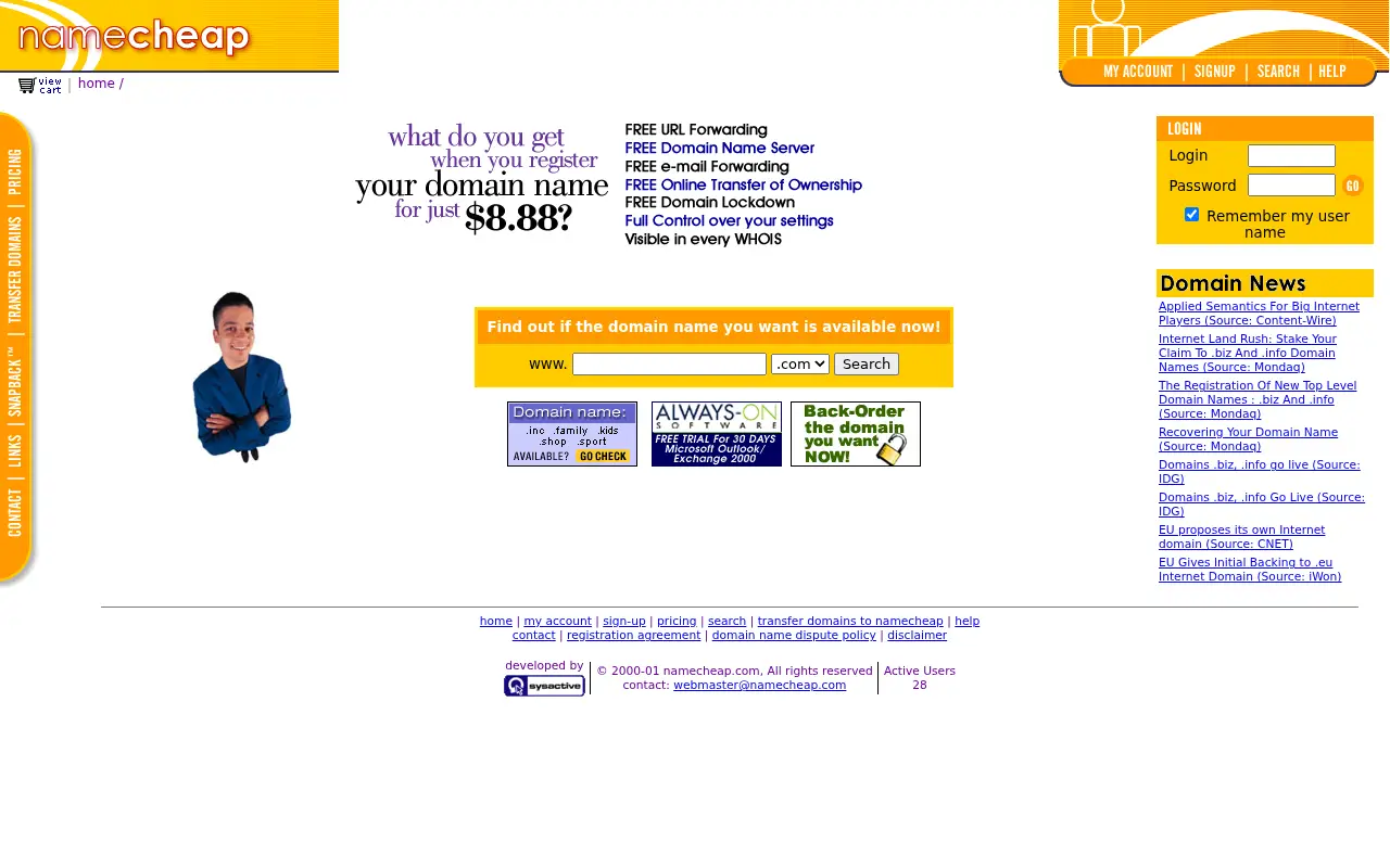 namecheap.com on June 30, 2001