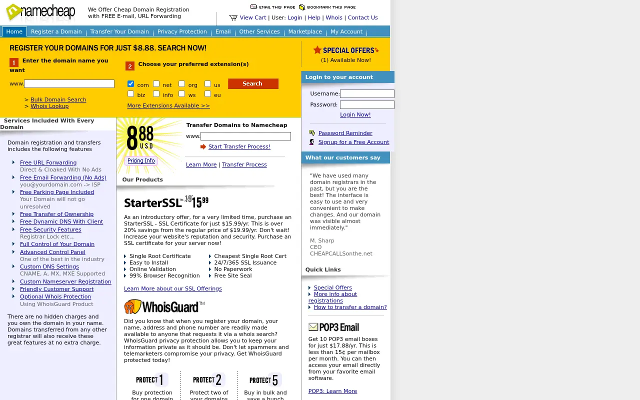 namecheap.com in 2006