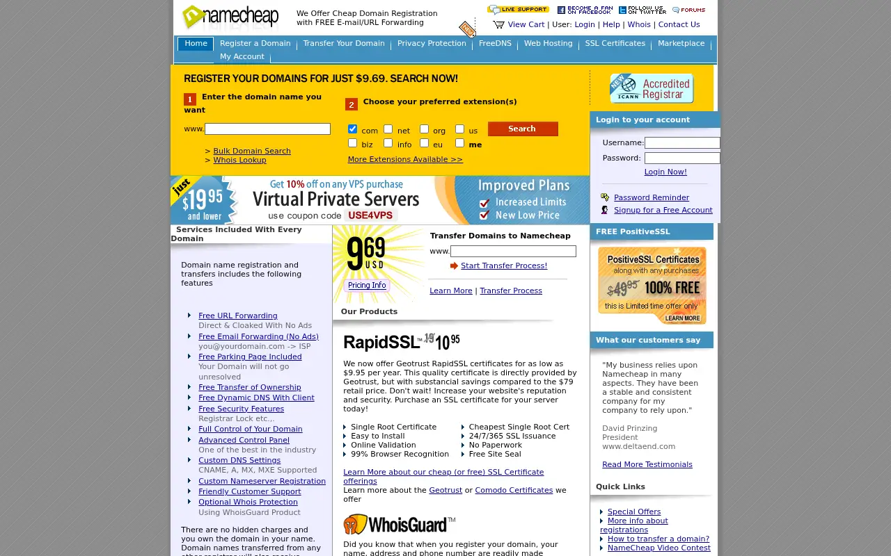 namecheap.com in 2009