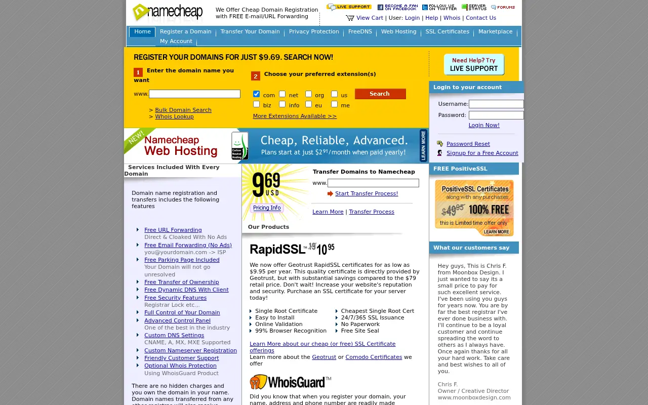 namecheap.com in 2010