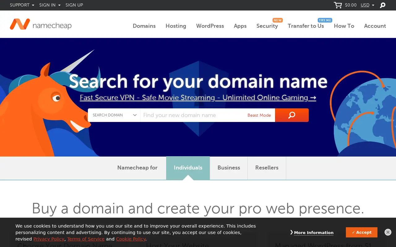 namecheap.com in 2019
