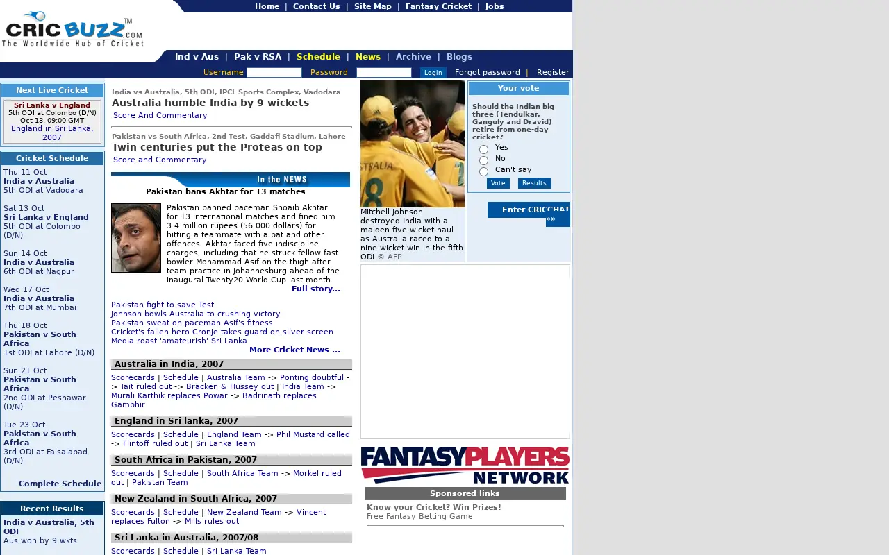 cricbuzz.com in 2007