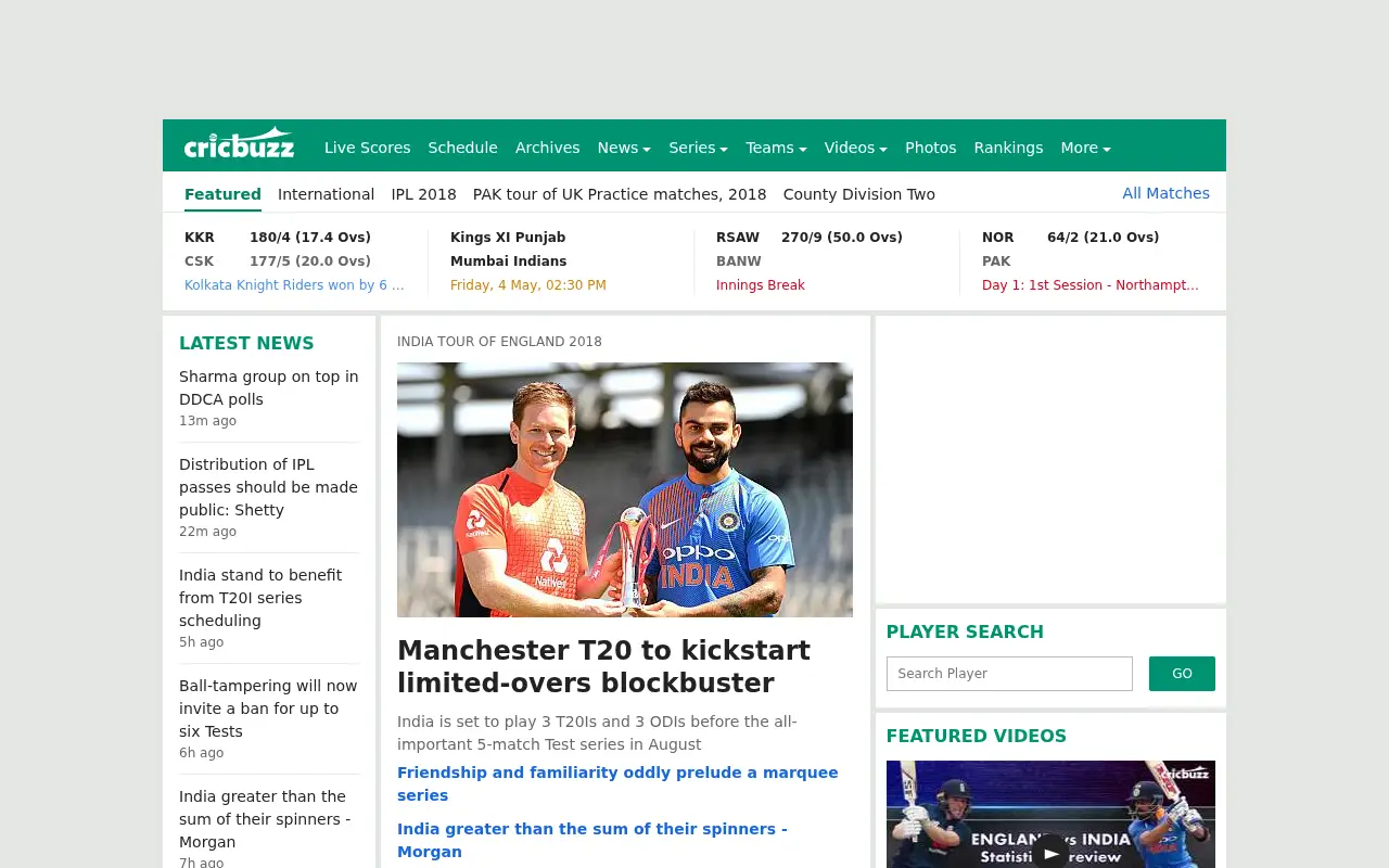 cricbuzz.com in 2018