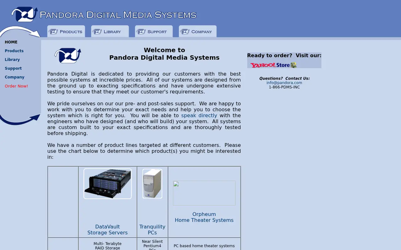 pandora.com on August 3, 2003