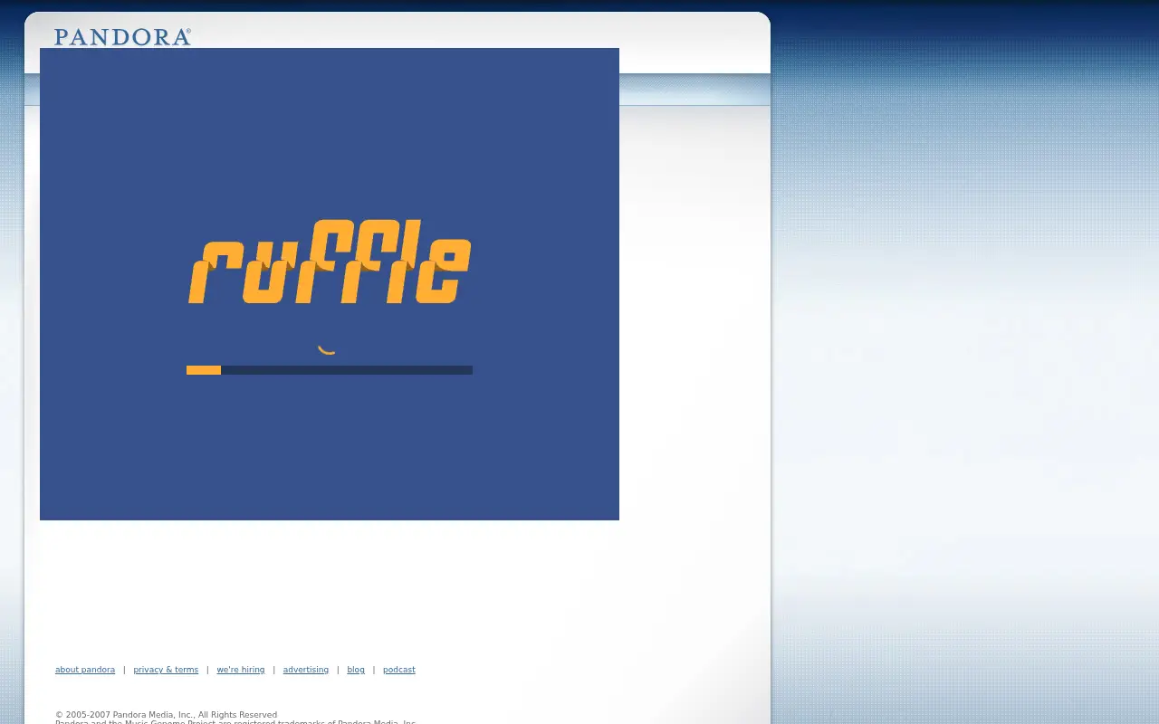 pandora.com on June 30, 2007