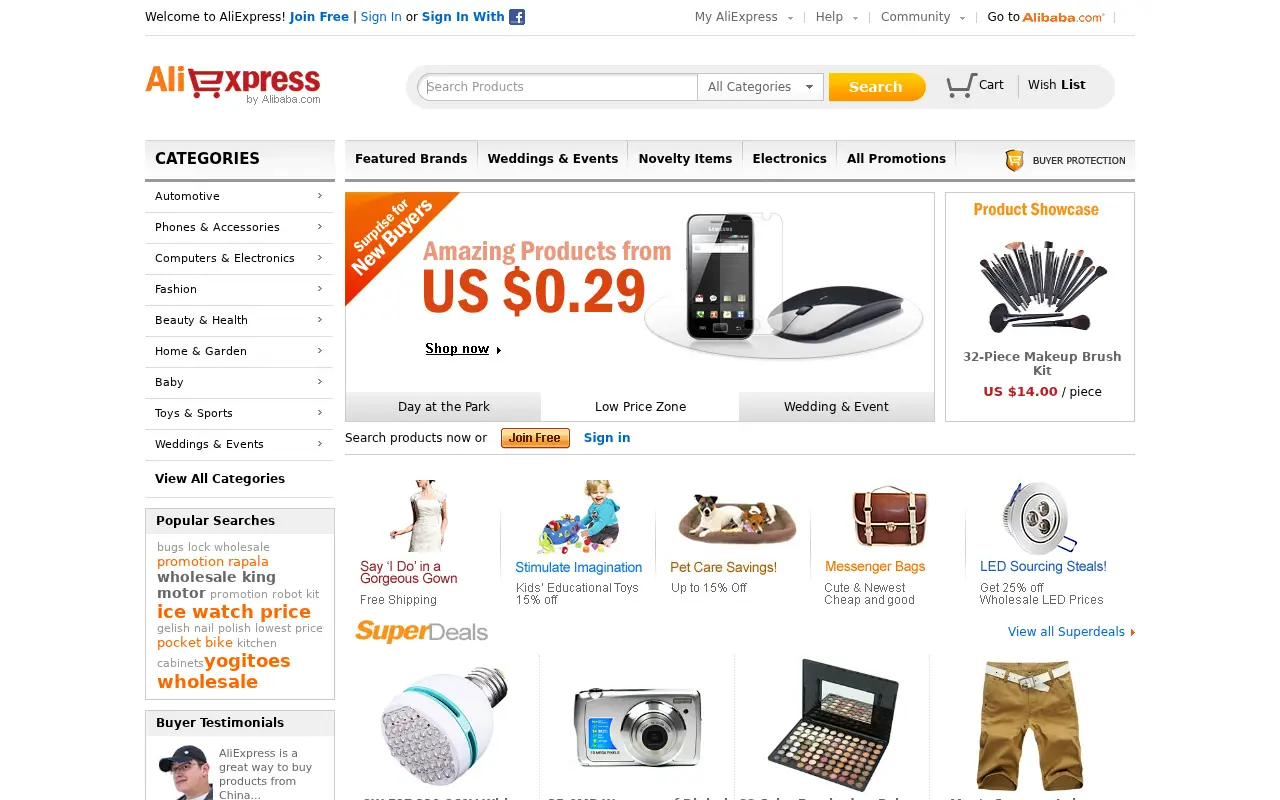 aliexpress.com in 2012