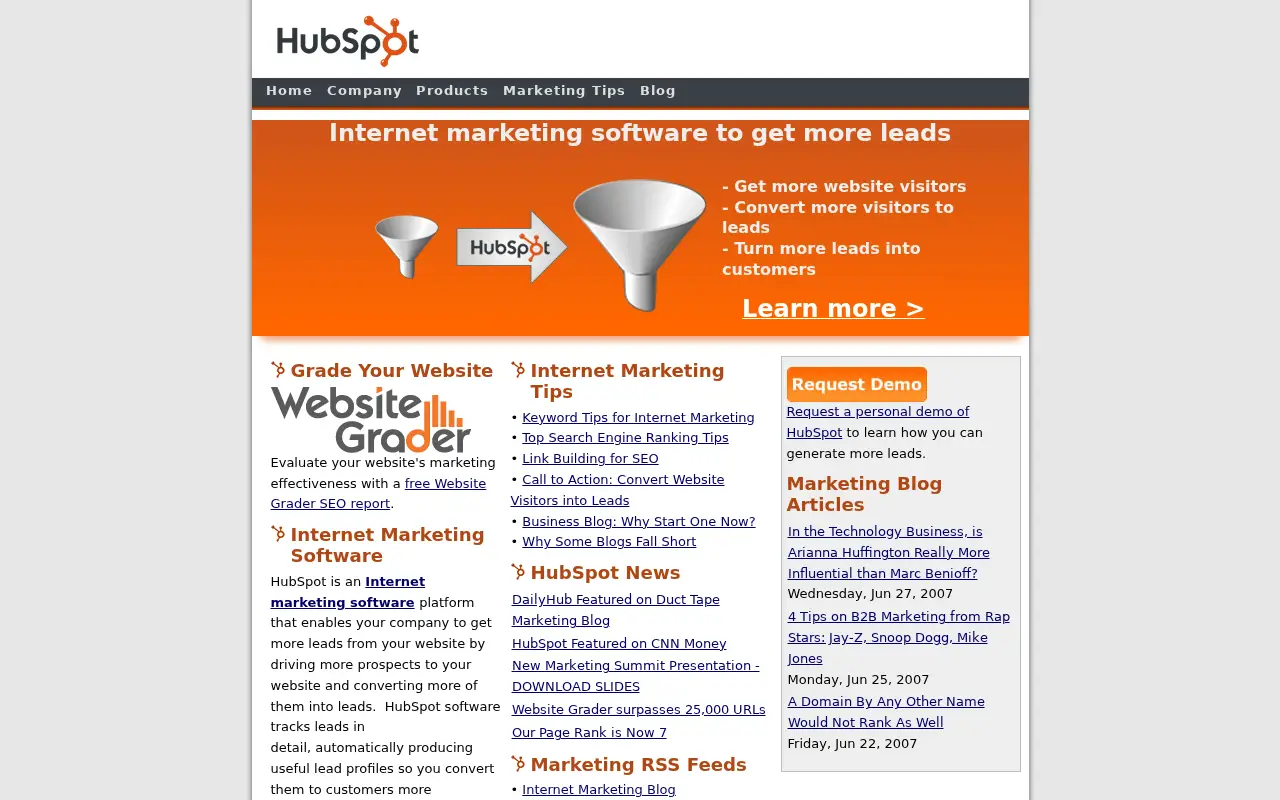 hubspot.com in 2007