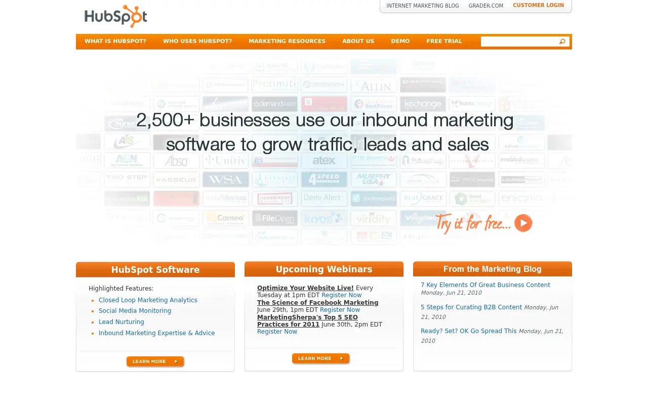 hubspot.com in 2010