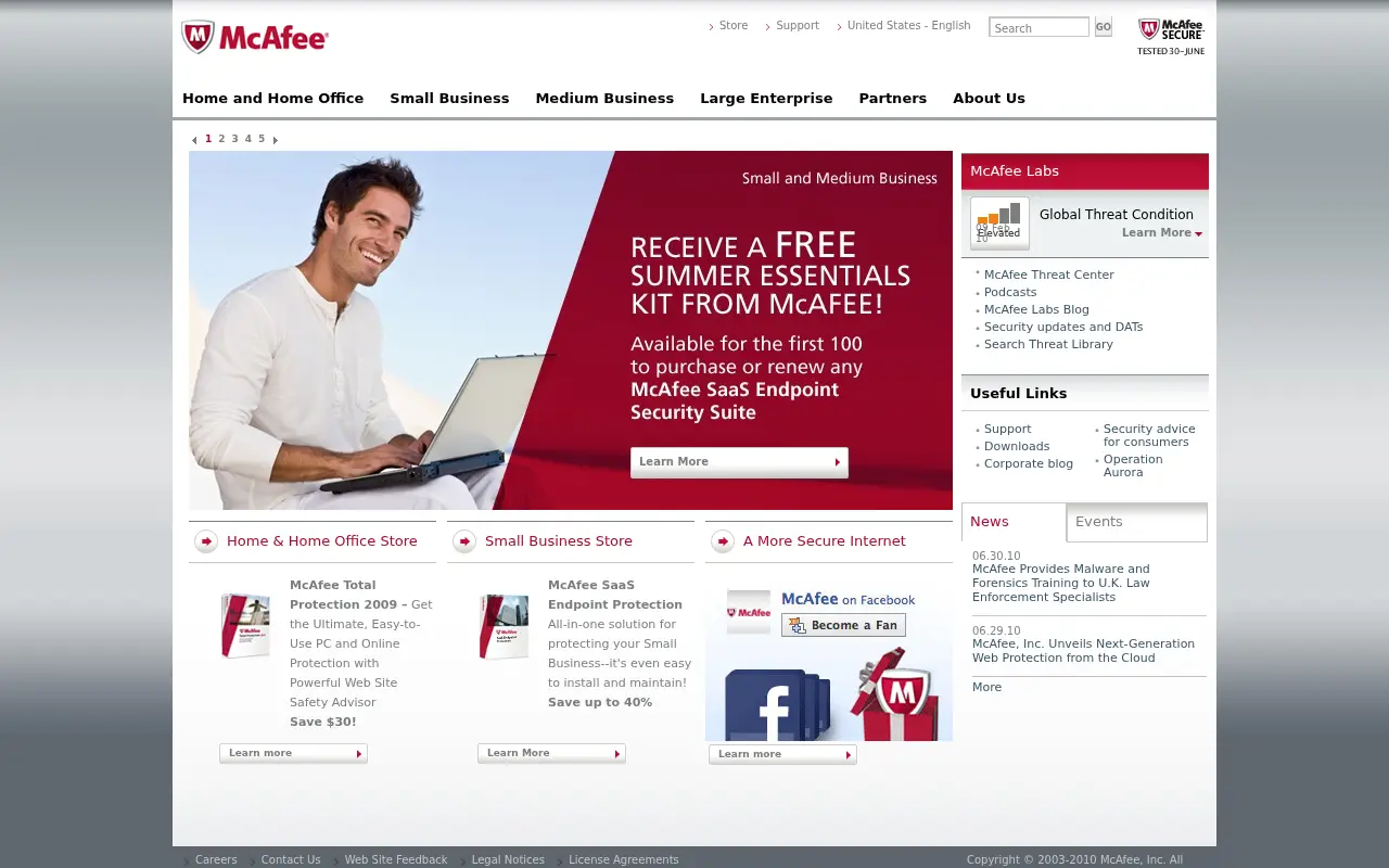 mcafee.com in 2010