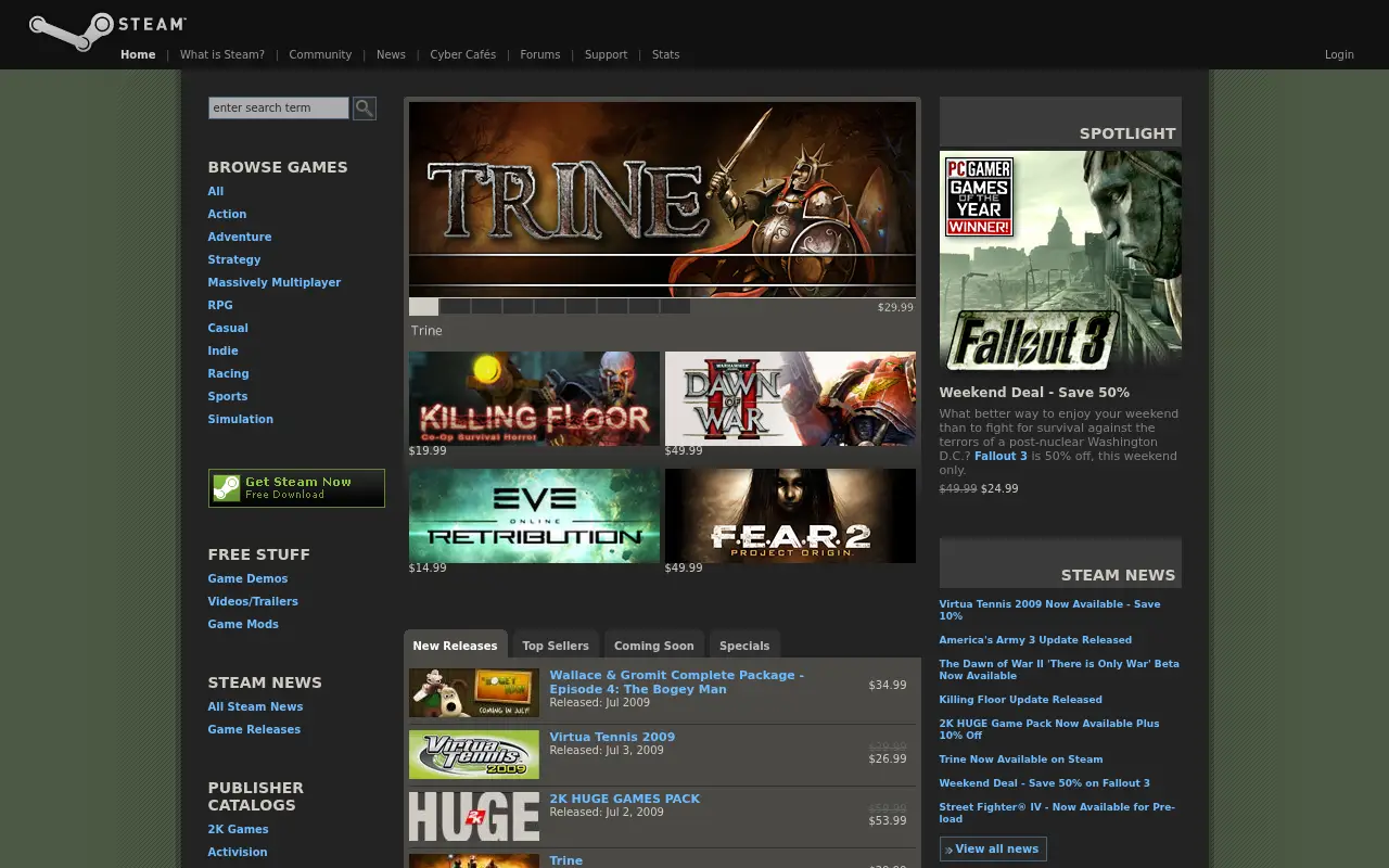 steampowered.com in 2009