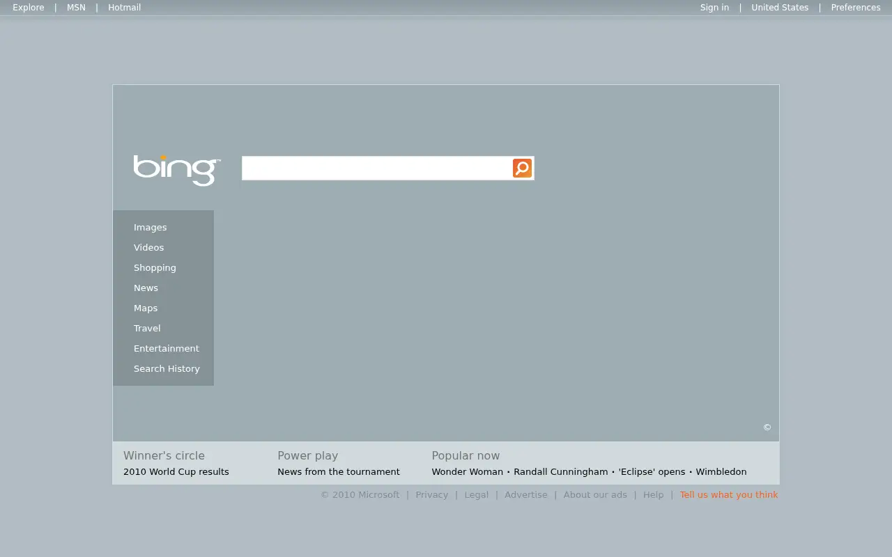 bing.com in 2010