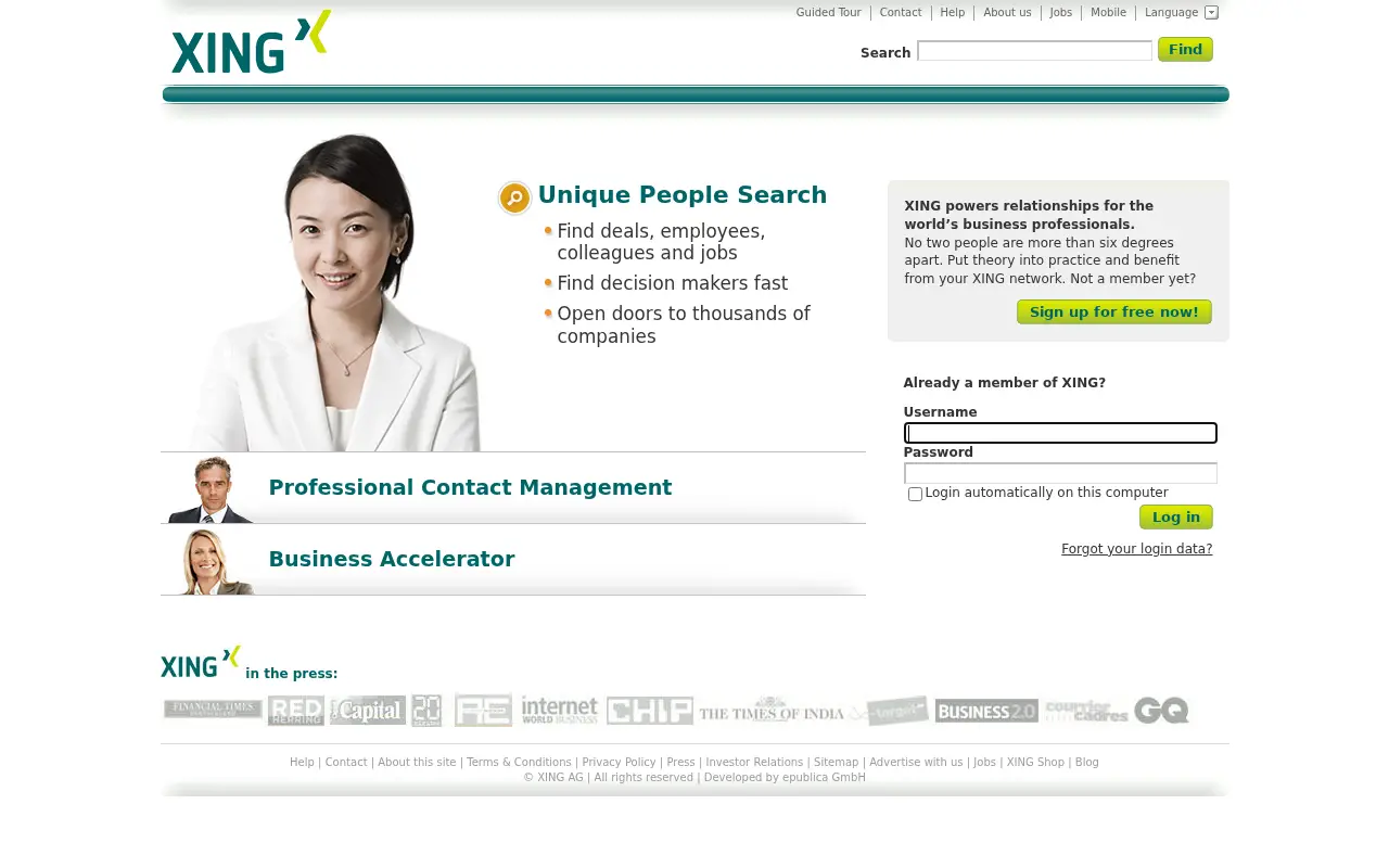 xing.com in 2008