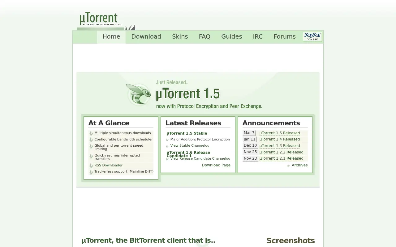 utorrent.com in 2006