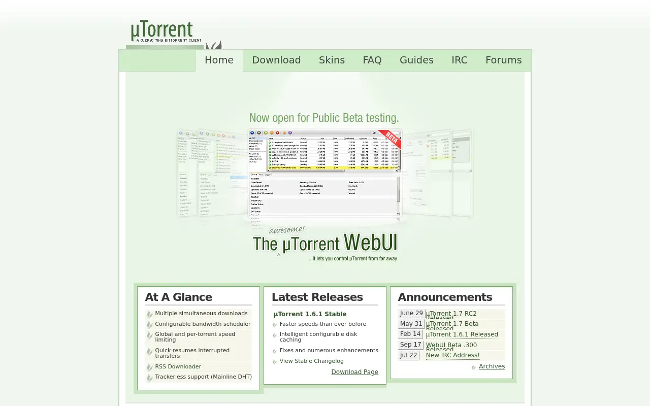 utorrent.com in 2007