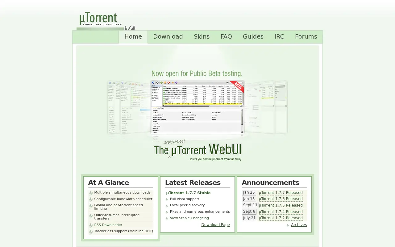 utorrent.com in 2008