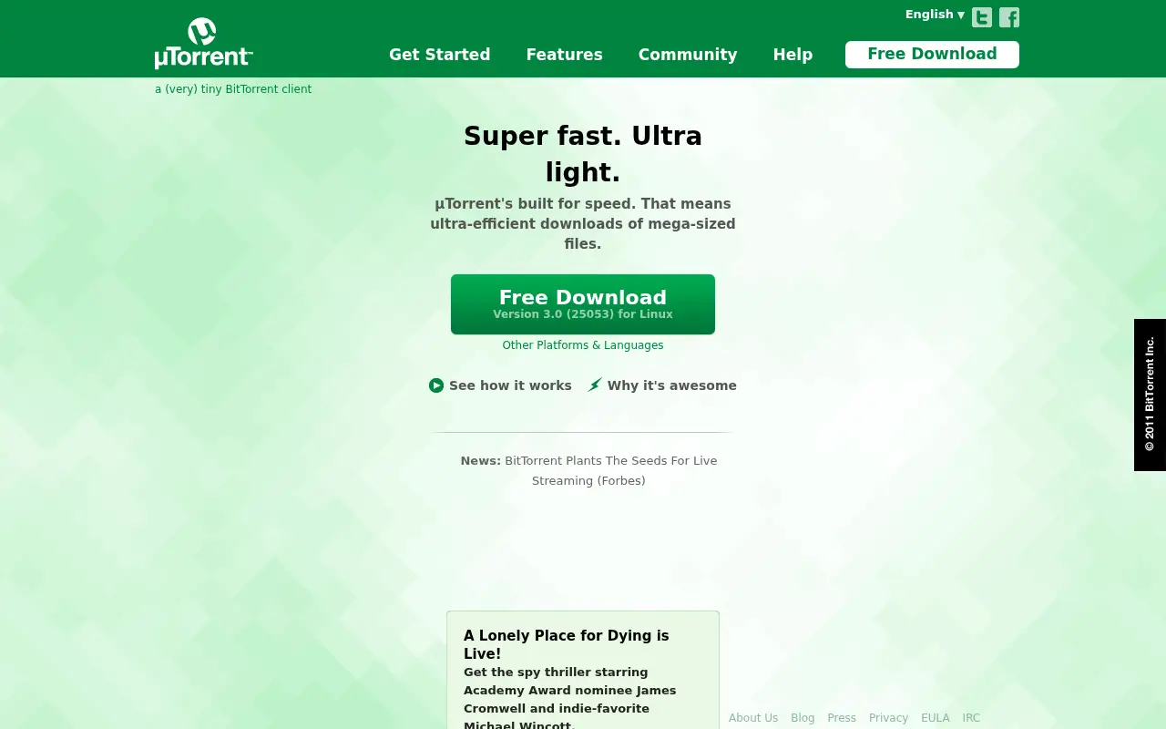 utorrent.com in 2011