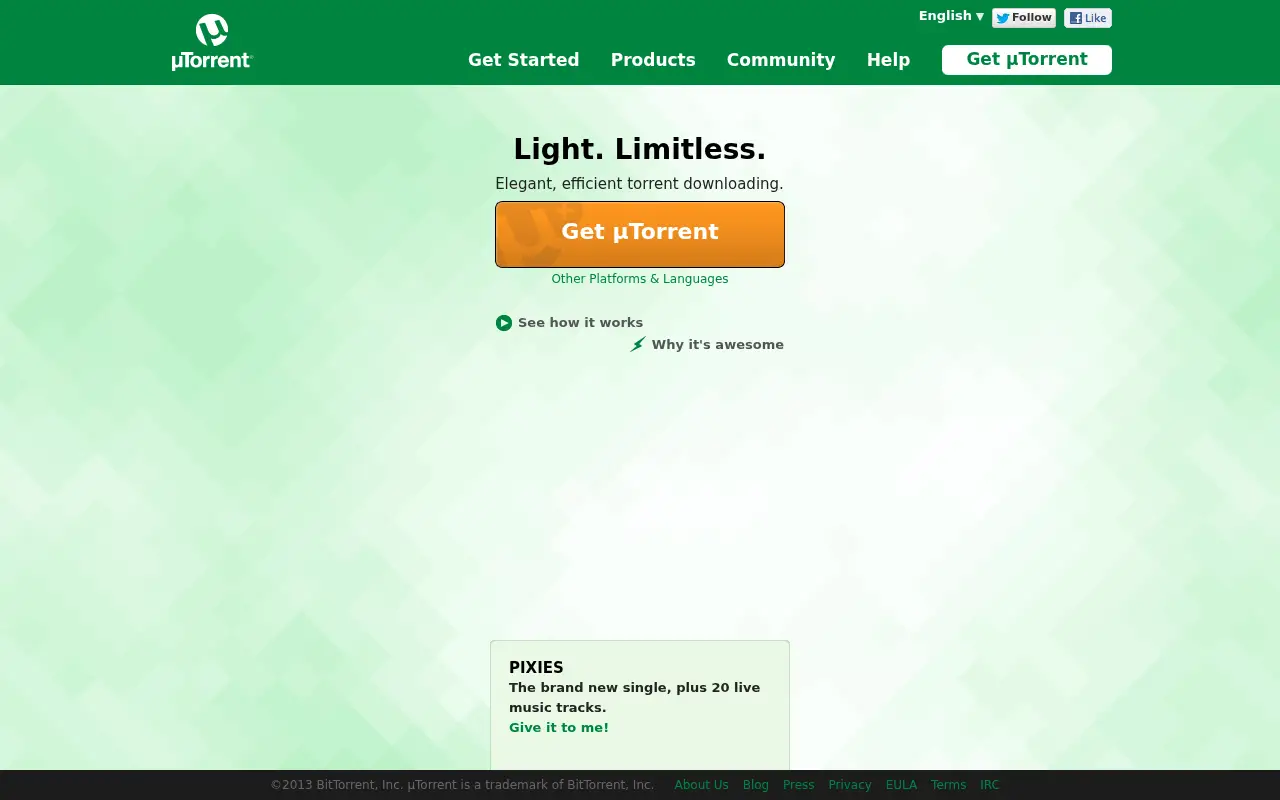 utorrent.com in 2013