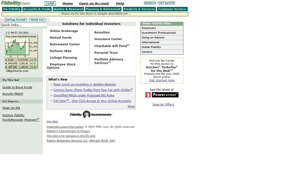 fidelity.com in 2001