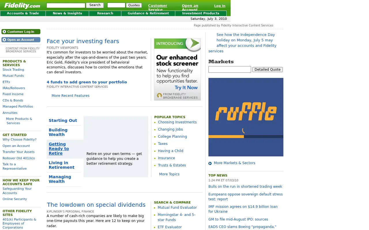 fidelity.com in 2010