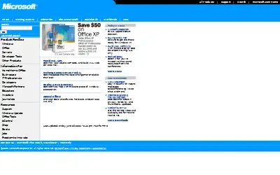 microsoft.com in 2001