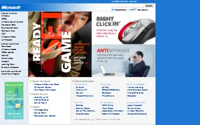 microsoft.com in 2005