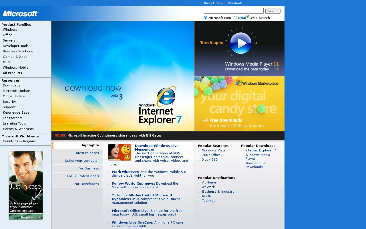 microsoft.com on July 1, 2006