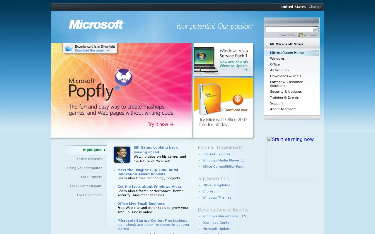 microsoft.com on July 3, 2008