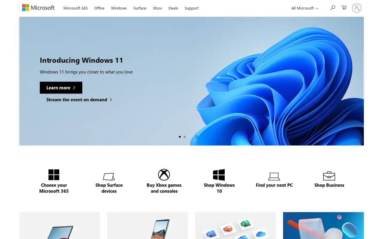 microsoft.com in 2021