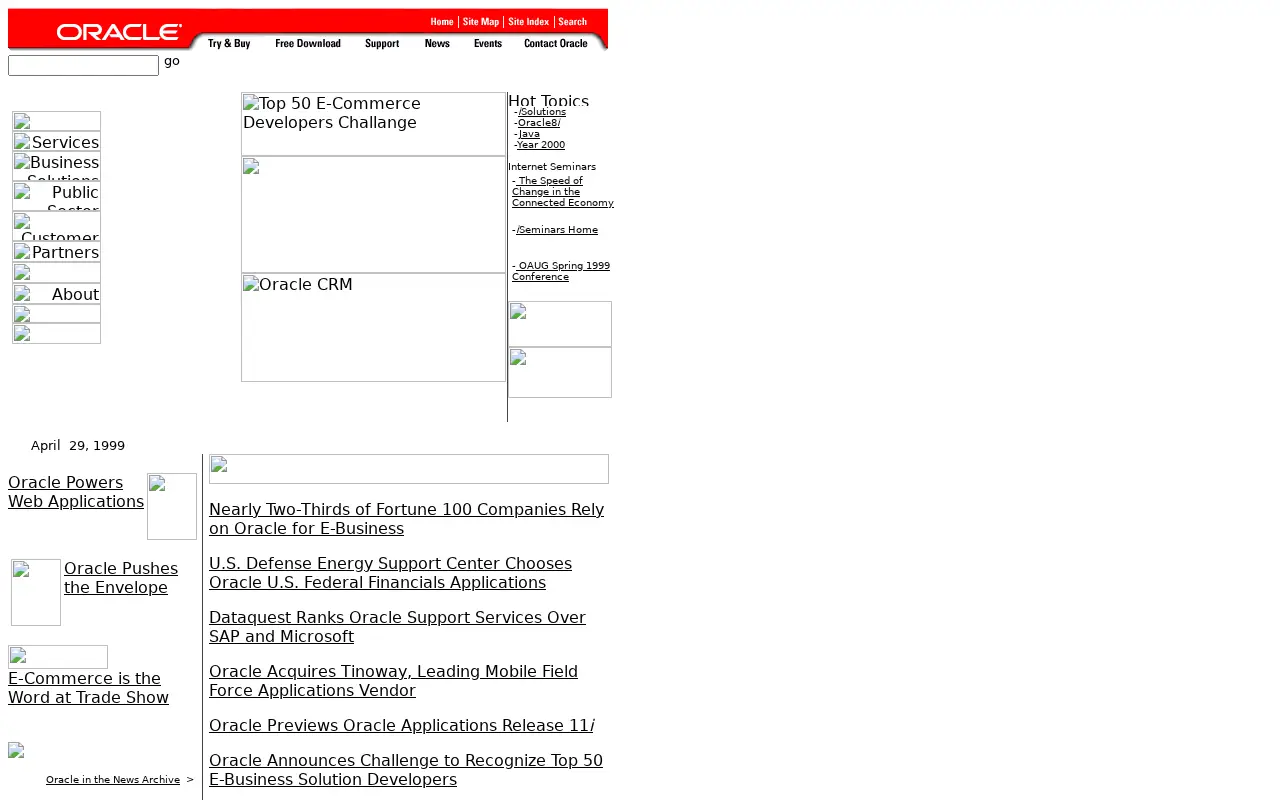 oracle.com in 1999