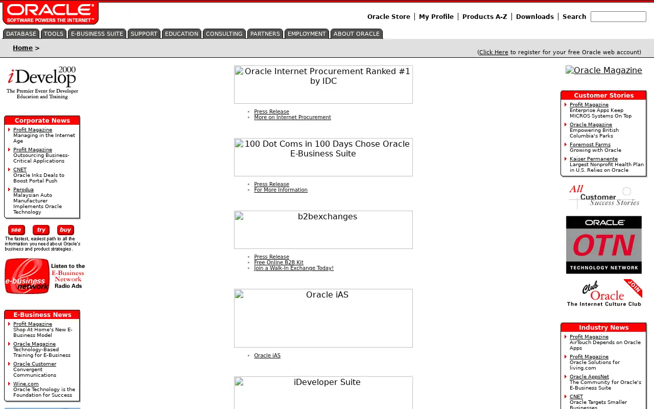 oracle.com in 2000
